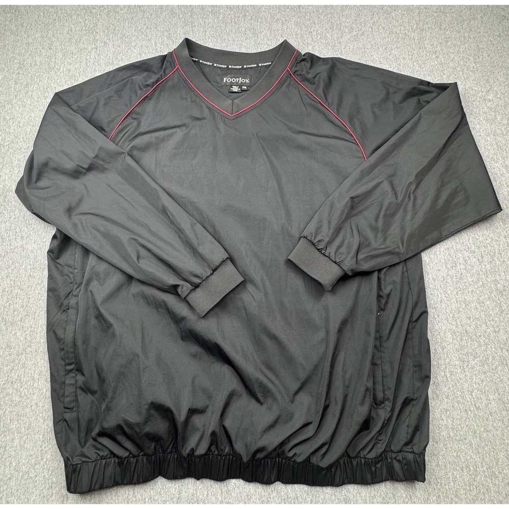 FootJoy Windbreaker Jacket Mens XXL Black Pullover FJ Rain Wear Golf Lightweight